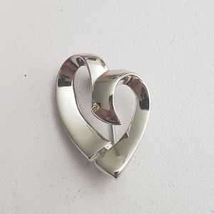Monet silver tone heart brooch